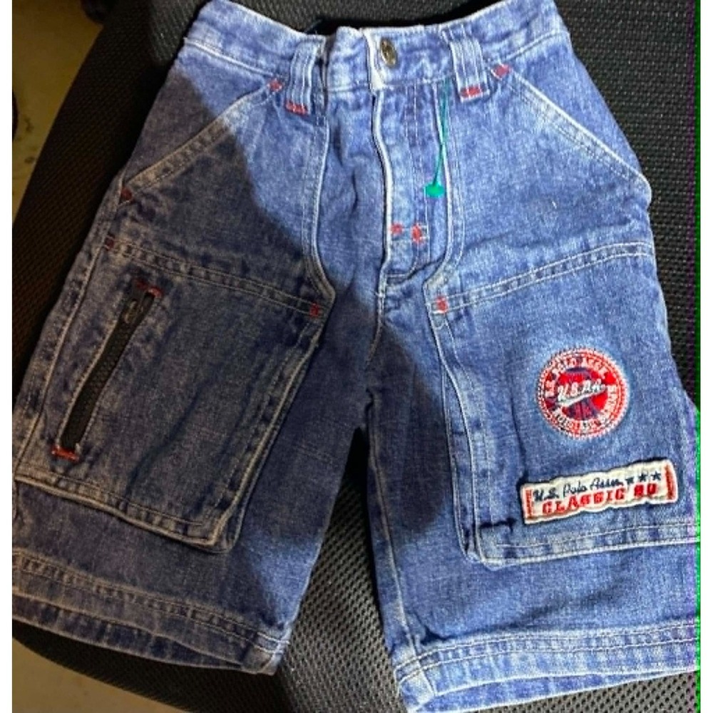 Boys U.S. Polo Association Vintage Blue Jean Shorts Size 2T